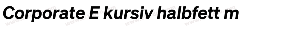 Corporate E kursiv halbfett m Medziff字体转换